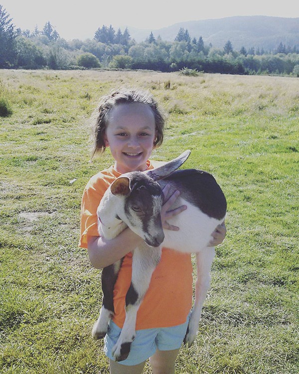 Riyan and Gretel the goat.