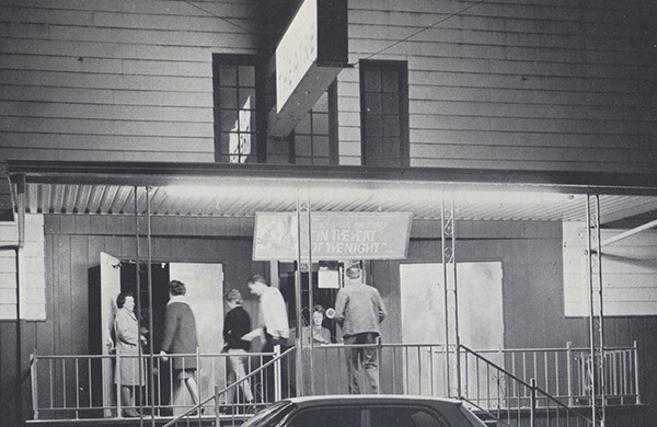 On an evening in 1968 Forks movie goers head into the Olympic Theater to see 'In the Heat of the Night.'