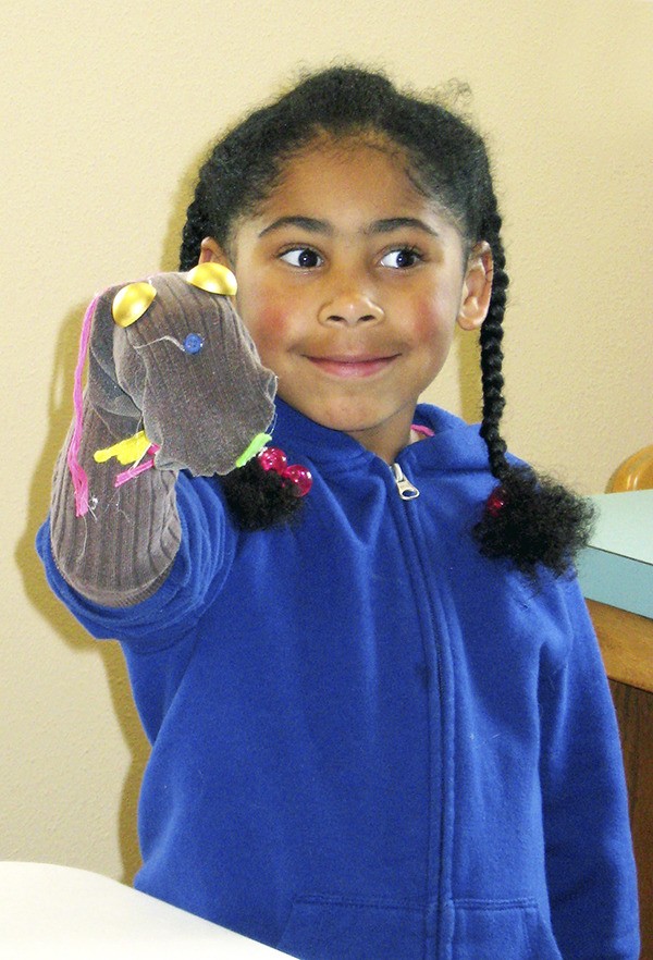 Come make a sock puppet.