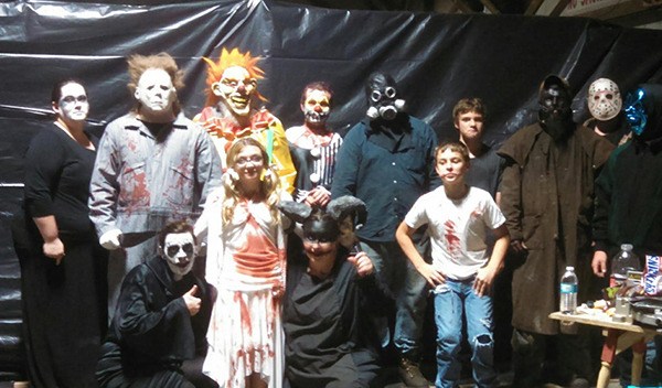 Some of the frightening cast of The Rain of Terror haunted house.