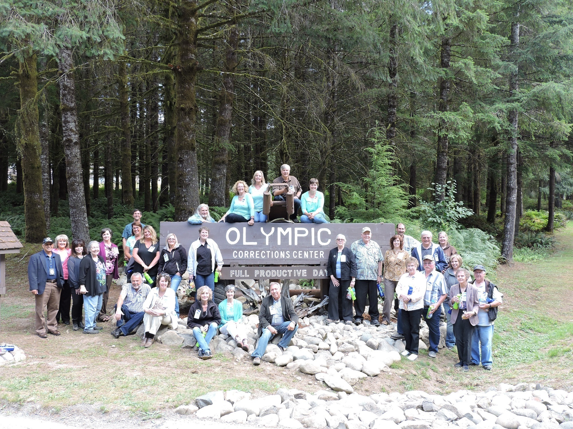 Many on the tour stopped at the sign for a group picture. Submitted photo