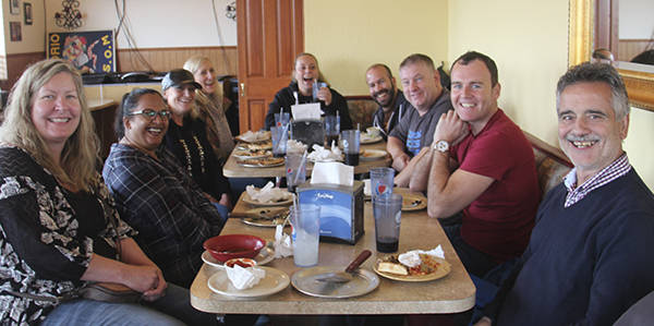 Fam Tour or Familiarization Tour participants from the UK stopped in Forks for lunch on Monday. After lunch, they toured the Forever Twilight in Forks collection. Photo Christi Baron