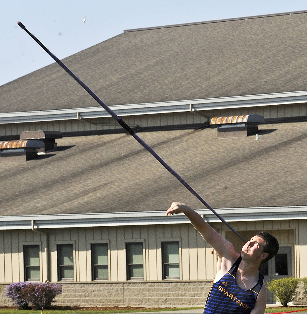 Scott Archibald competes in the Javelin throw. Photos Lonnie Archibald