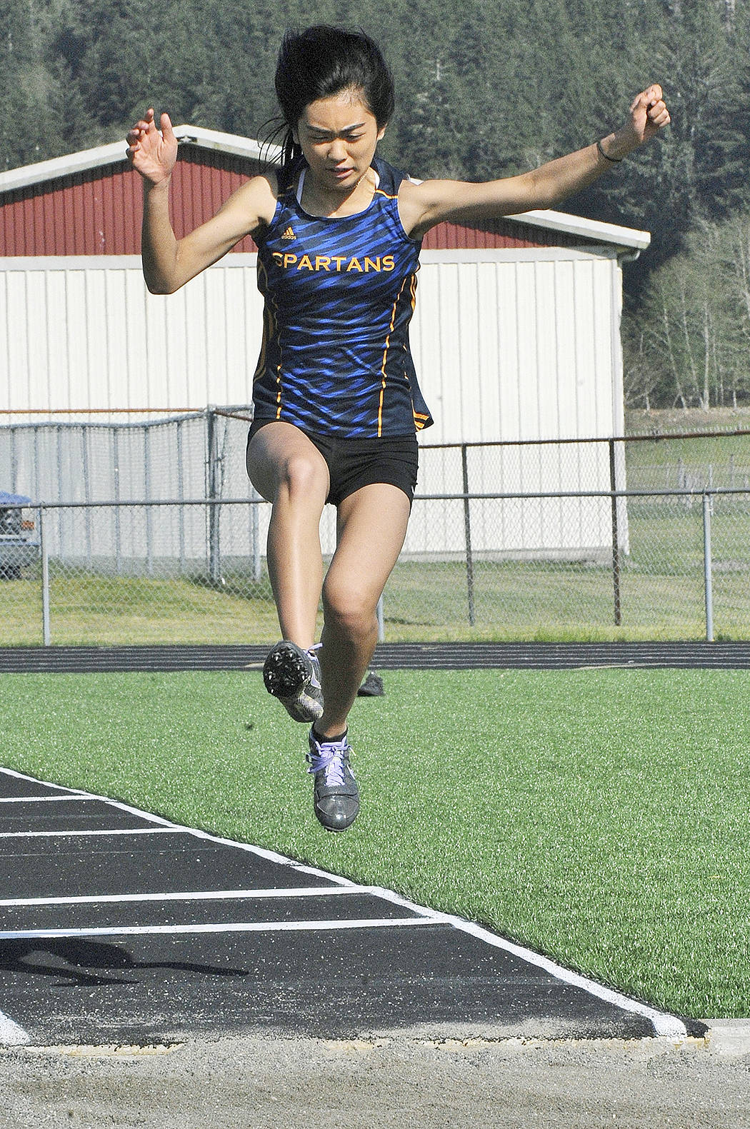 Macy Luong competed in the long jump.