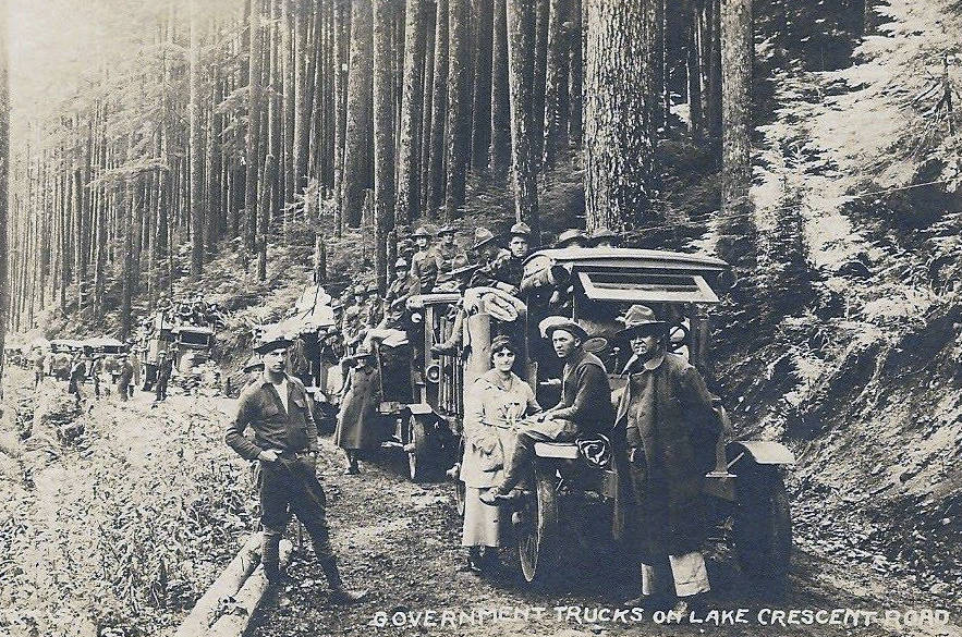 Members of the Spruce Division at Lake Crescent.