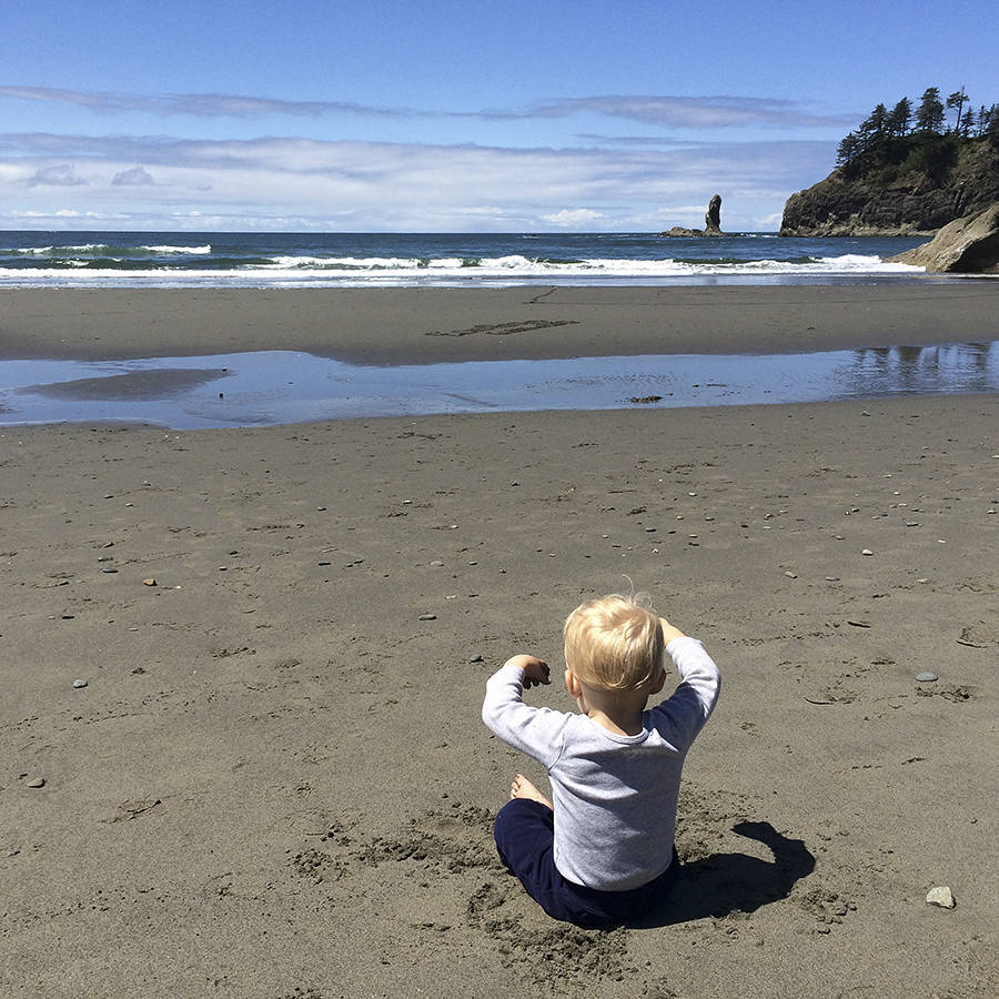 My grandson playing on the beach.                                 Photos Judy Smith