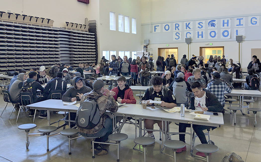 Last Tuesday Forks High School honored student who earned a 3.0 or better GPA for 2nd Term. They were served donuts, juice, and milk while enjoying 30 minutes of free time in the commons. Submitted Photo