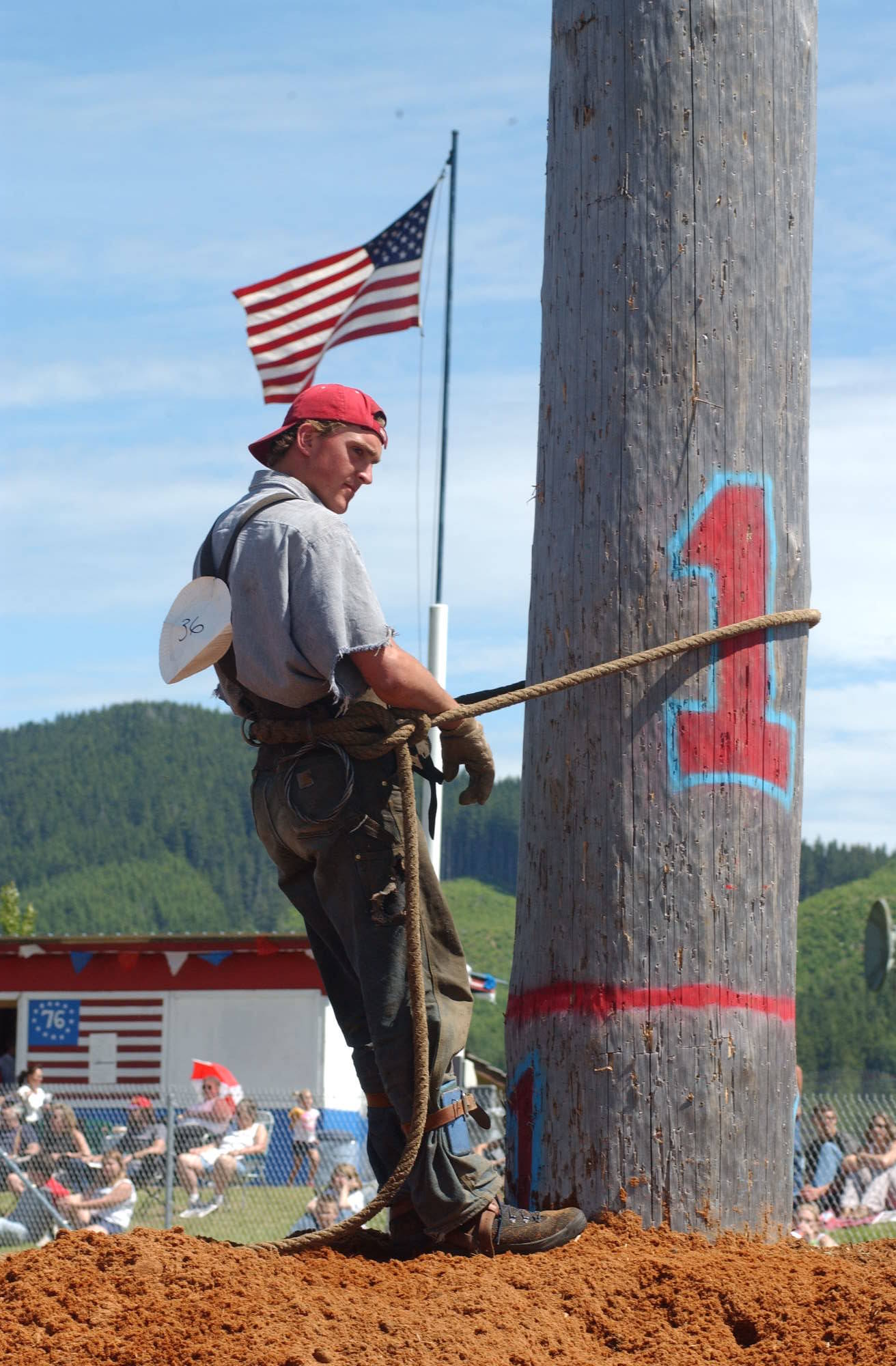 Eric Andersen prepares for the High Climb event.