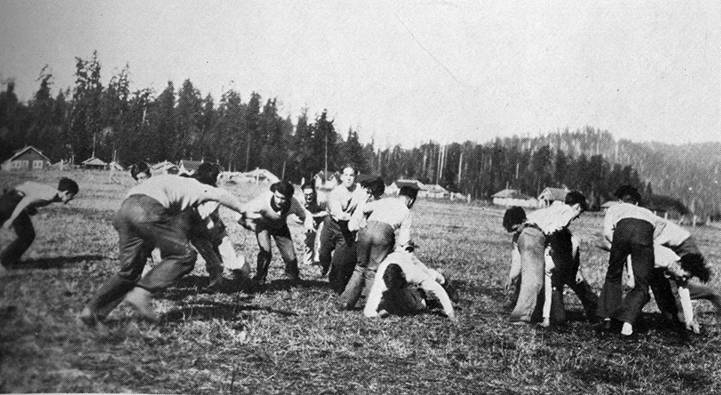 By the fall of 1929 Forks Football players still didn’t have any equipment, but that didn’t stop them from playing a few scrimmages.