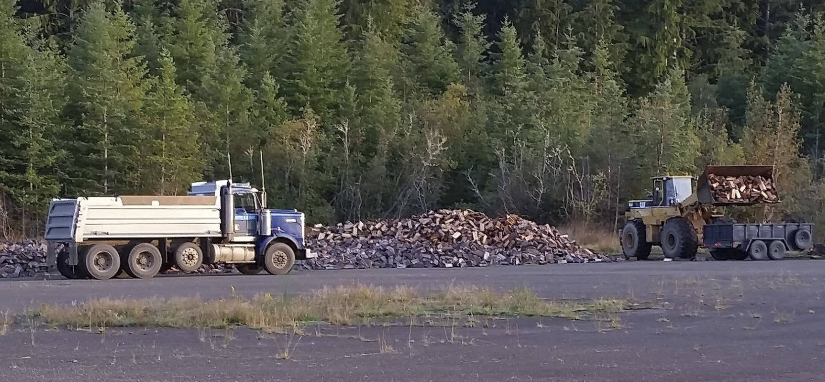 The firewood was stored and distributed from the Rayonier yard on Quillayute Rd. Submitted Photo