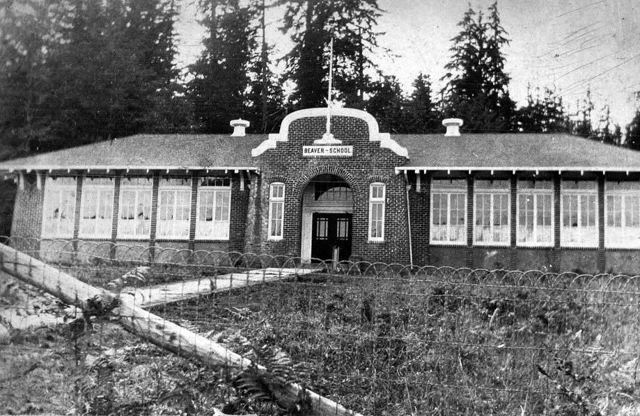 Beaver School not too long after it was built in 1916, ferns fill the front yard. The brick structure will turn 103 years old this month. It was in operation with the school district until 1968.