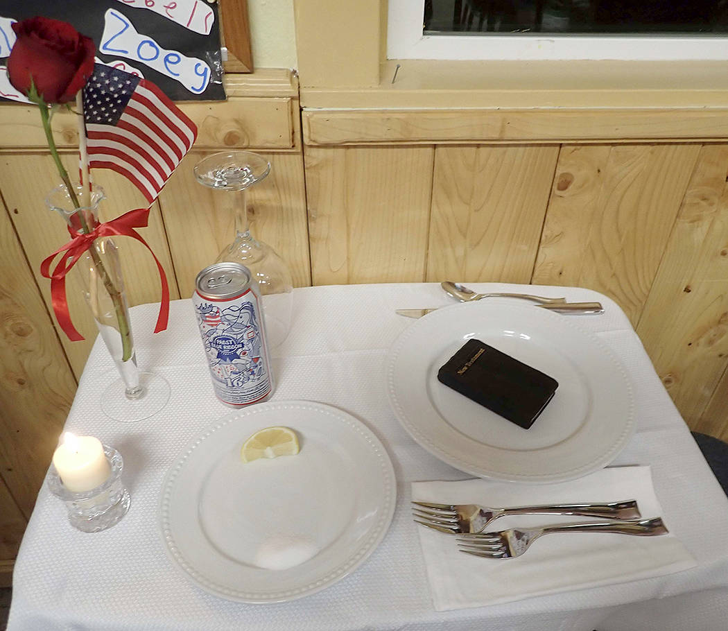 A missing man table, also known as a fallen comrade table, is a ceremony and memorial that is set up in military dining facilities of the United States Armed Forces and during official dining functions, in honor of fallen, missing, or imprisoned military service members.