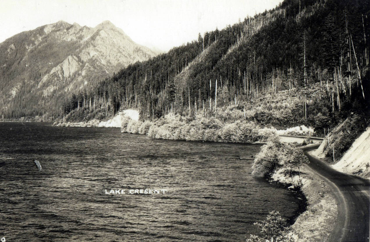 Early days on Lake Crescent …no guardrails!!