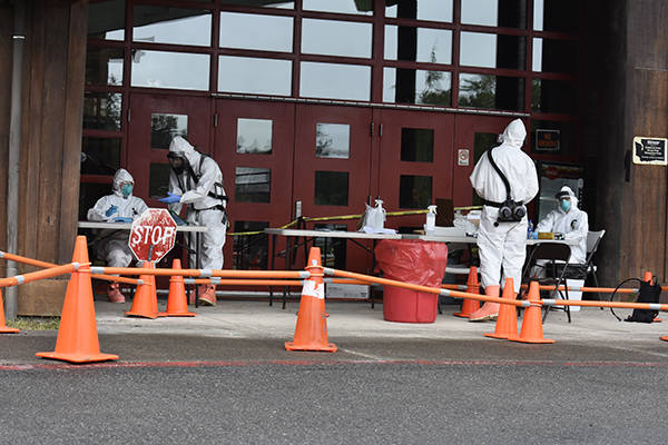 Patients drove up to the Akalat Center and were immediately greeted by a member of the National Guard dressed in HAZMAT. Submitted Photos