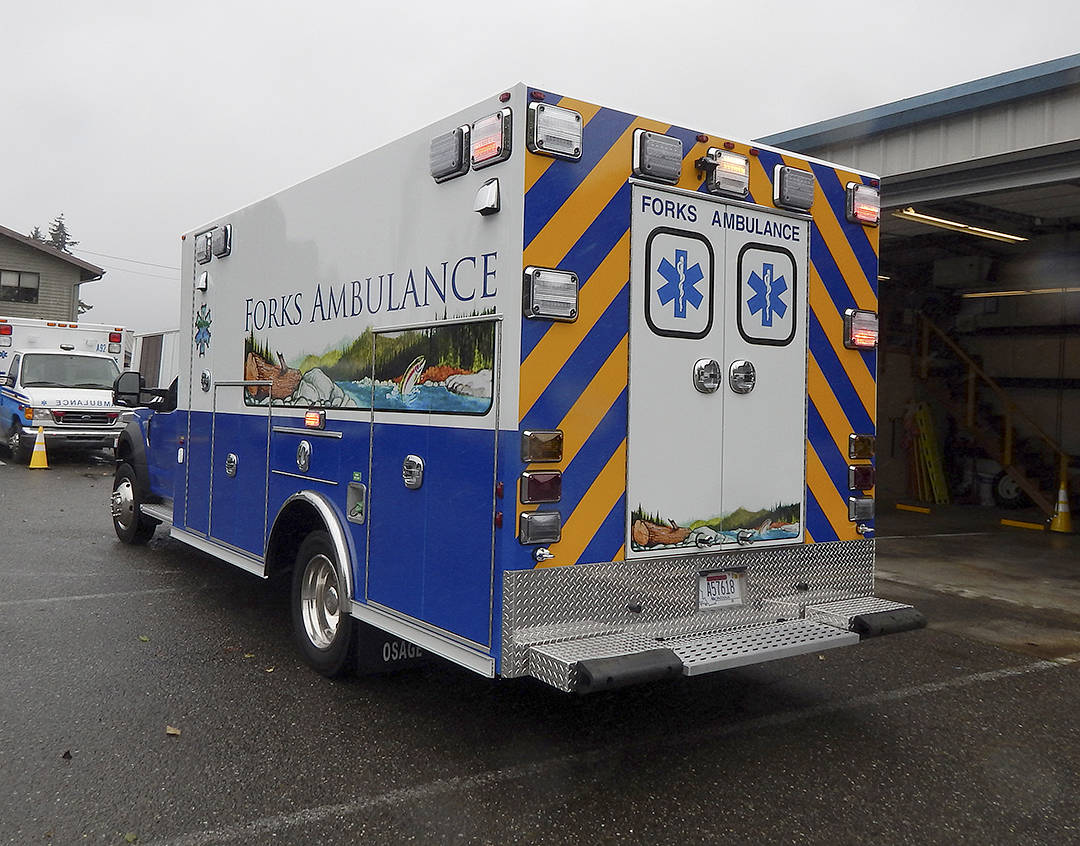 The new REMVAC ambulance was featured on the front page of last week’s Forks Forum, but due to the power outage, all the information was not available before the paper went to print. Photo Christi Baron