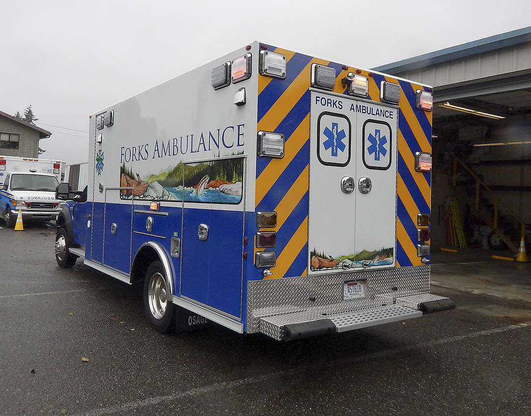 The new REMVAC ambulance was featured on the front page of last week’s Forks Forum, but due to the power outage, all the information was not available before the paper went to print. Photo Christi Baron