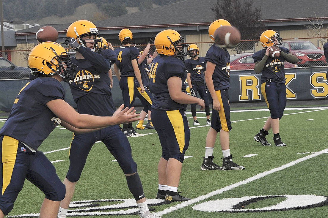 Footballs were being aired out Oct 29 at Spartan Stadium where FHS players practice in what one might consider as spring turnout in the fall. League won’t begin until March of 2021. Photo by Lonnie Archibald.