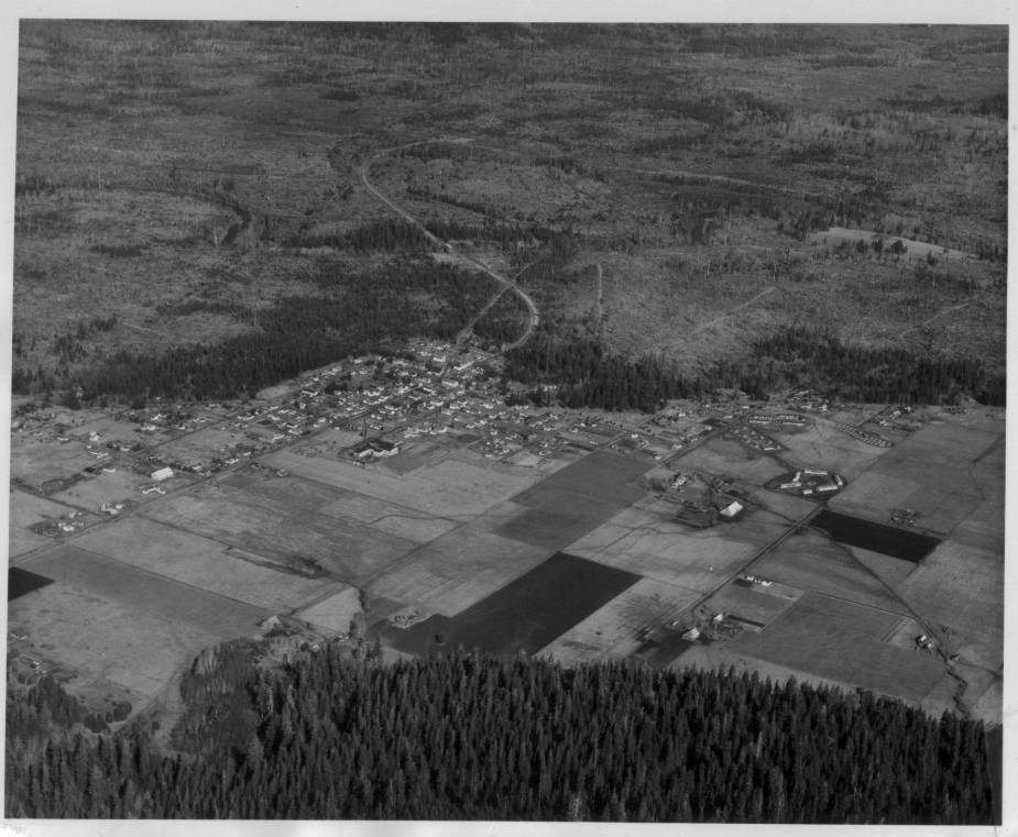 Aerial of Forks. Photos Dobyns Collections circa 1944