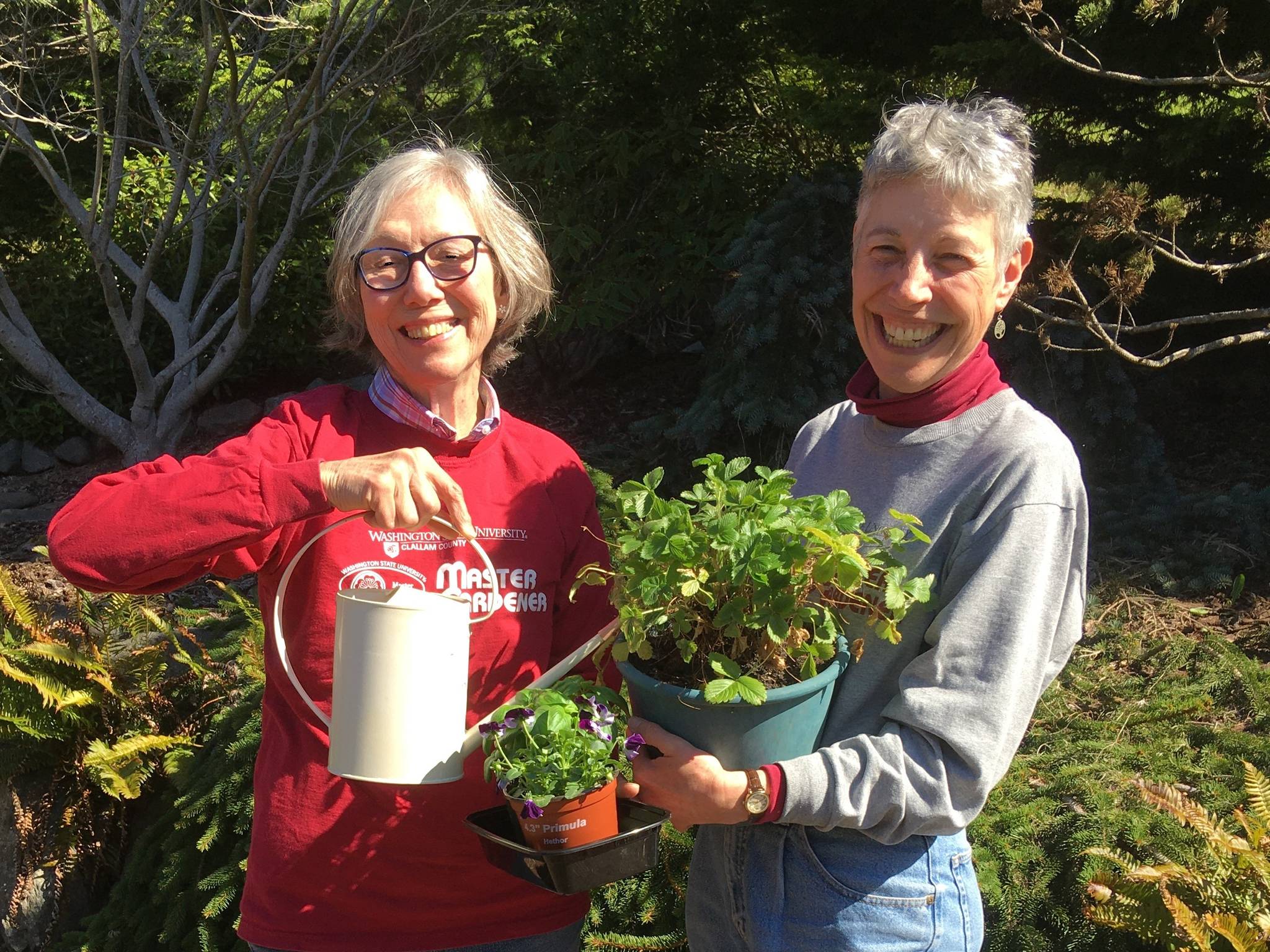 Veteran Master Gardeners Judy English, on the left, and Jeanette Stehr-Green teach gardeners how to grow vegetables and fruits in containers on Thursday, May 27 from noon to 1 p.m. via Zoom. Photo Credit: Judy English