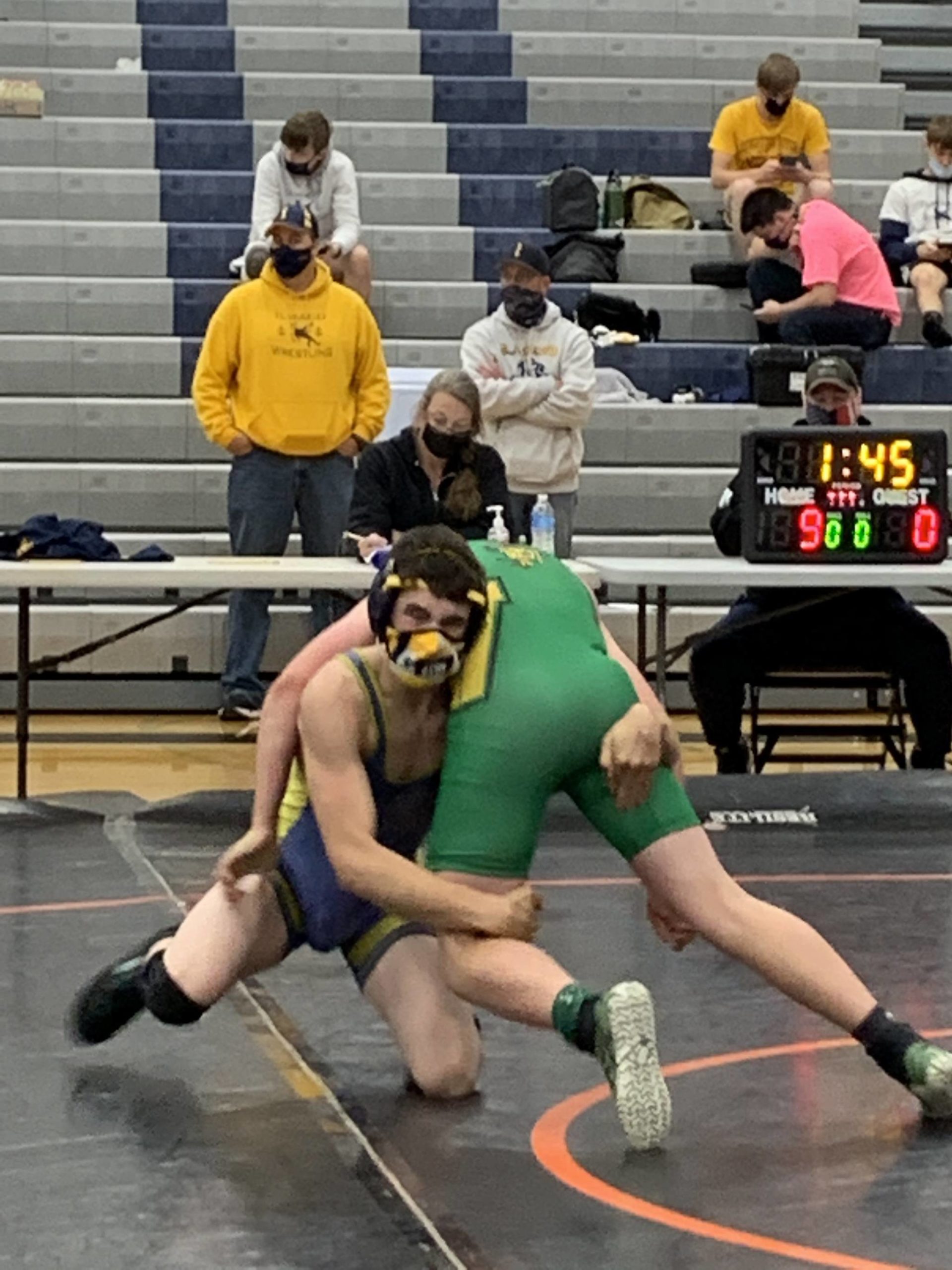 Walker Rondeau taking down an opponent from Vashon Island.