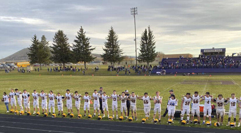 Victorious Spartans on the field in Goldendale, WA. Submitted photo