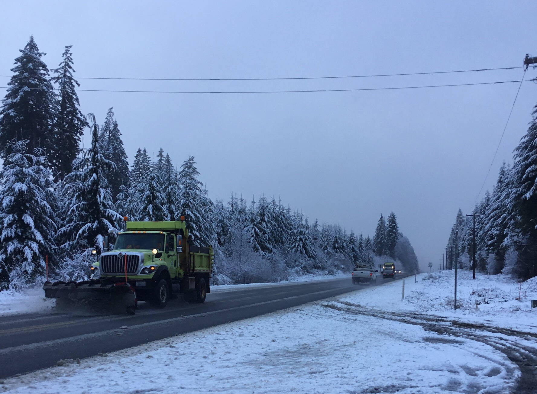 WSDOT crews have been kept busy near Fairholme with the start of winter weather. WSDOT photo