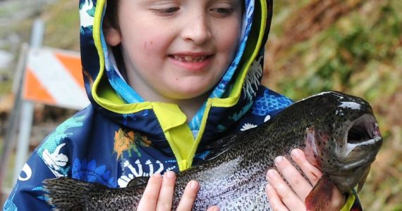 Jaycien Hagadorn age 7 with a nice-sized fish.