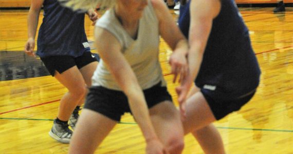 Spartan Kadie Wood drives against the Loggers.