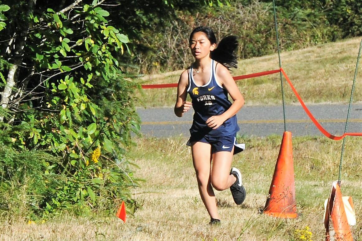 Spartan Moli Luong placed first in the girl’s Pacific League 2B championships held Thursday at Ocosta High School. Photo taken earlier this season during a meet in Forks by Lonnie Archibald