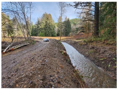 Work at Elk Creek after the November 2021 flooding activity.