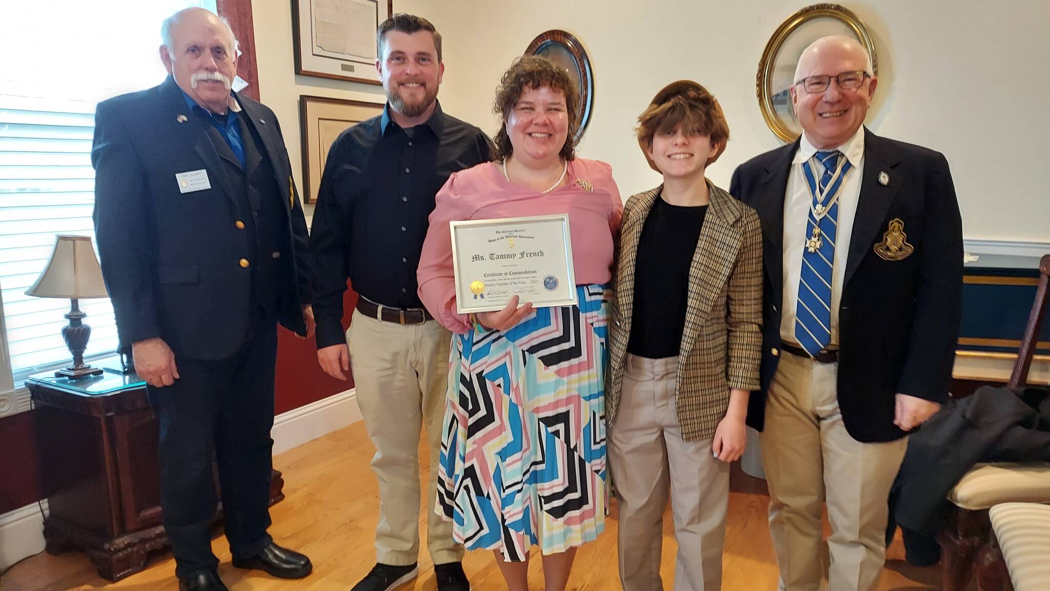 Forks High School Teacher wins SAR History Teacher of the Year Award