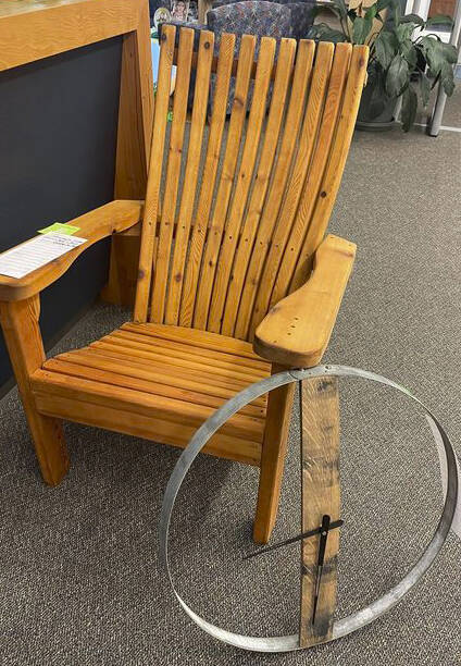 This chair and clock, handmade by Darren Sackett, are just two of the many amazing one-of-a-kind items that will be up for bid.