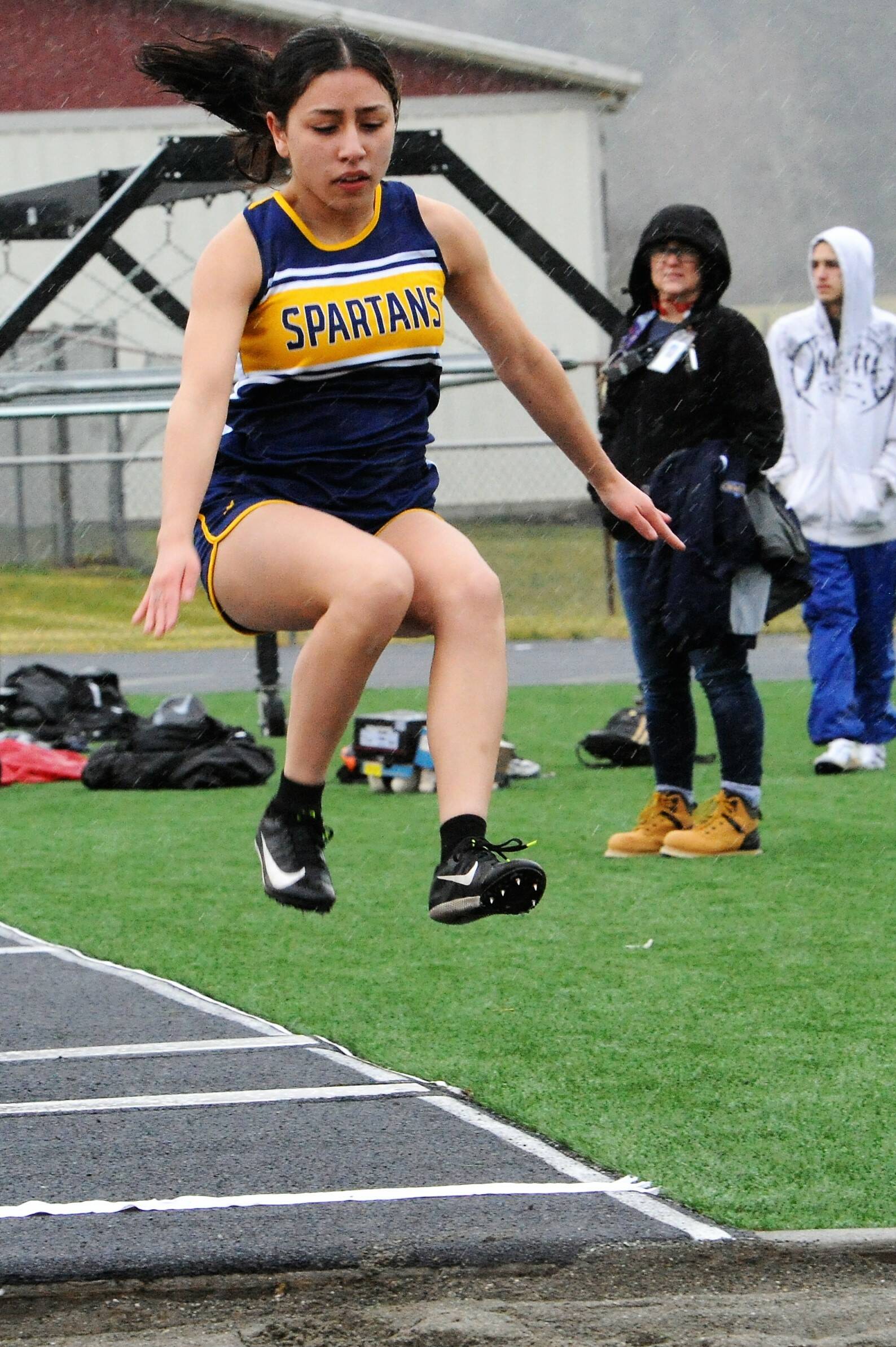 Lilliana Galeana in the long jump. Photo by Lonnie Archibald