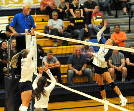 Forks’ Karee Neel hits. Photo by Lonnie Archibald