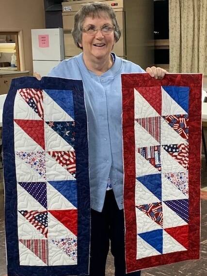 Piecemakers Quilt Club founding member Martha Paul has been one very busy quilter since 9/11. Last month she finished and presented her 71st red, white, and blue Hero Quilt to a Veteran. Martha says after 71 quilts, she is now making Hero Table Runners. Submitted Photo