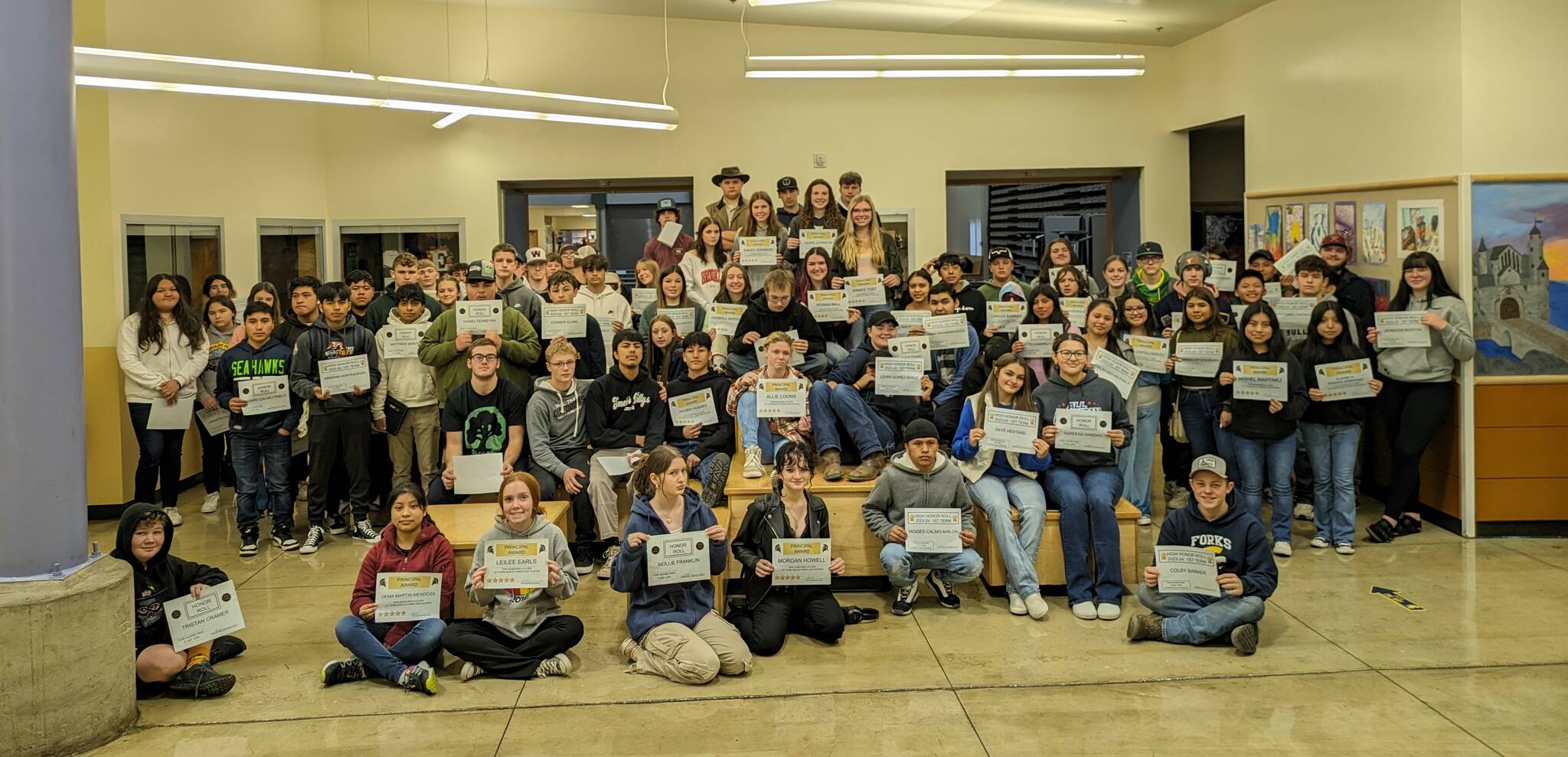Forks High School Celebrated 1st Term Honor Roll with 101 full and part-time students earning a 3.0 GPA or better. Students enjoyed treats in the commons provided by the high school. Submitted Photo