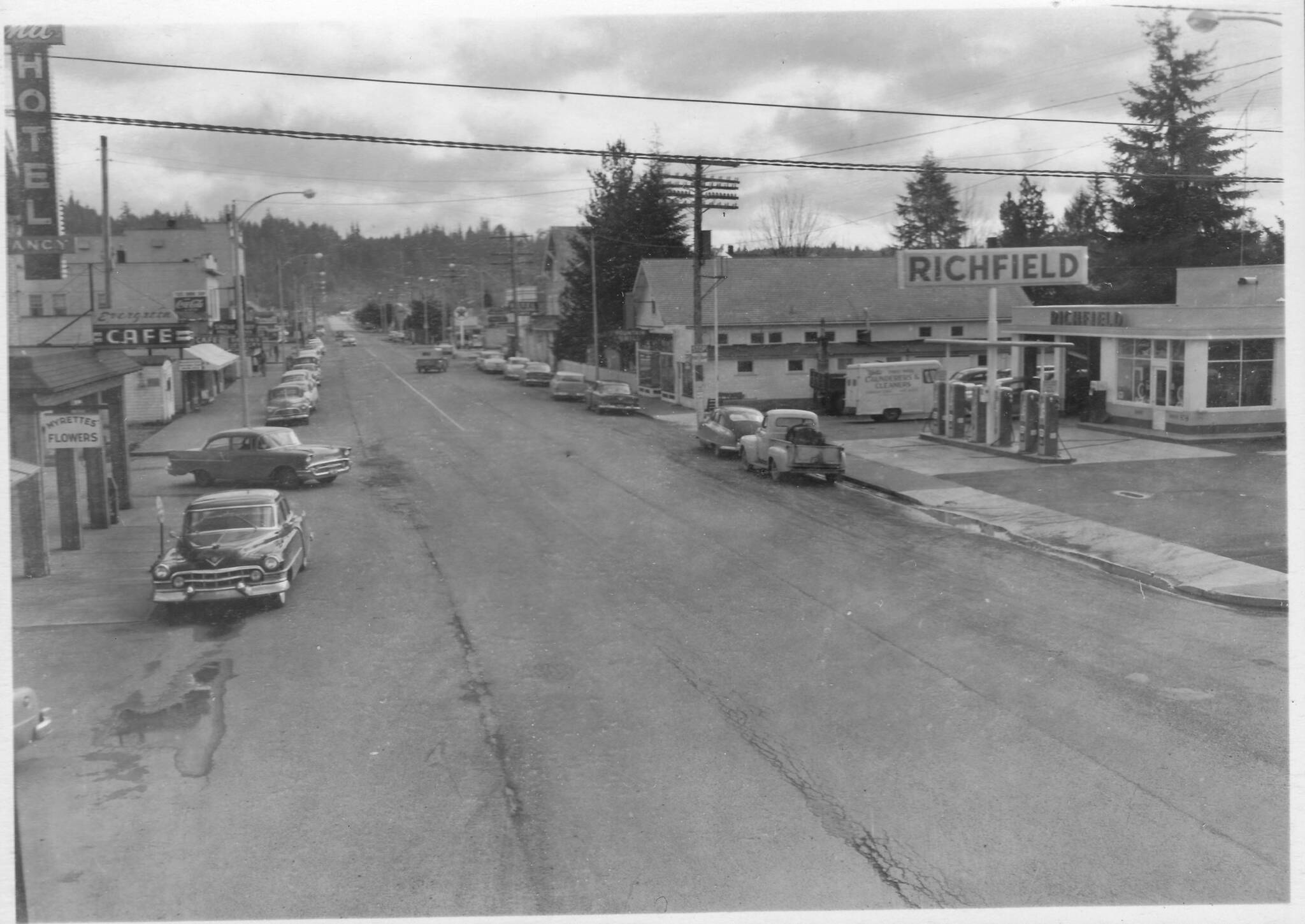 Downtown Forks looking South 1950s.