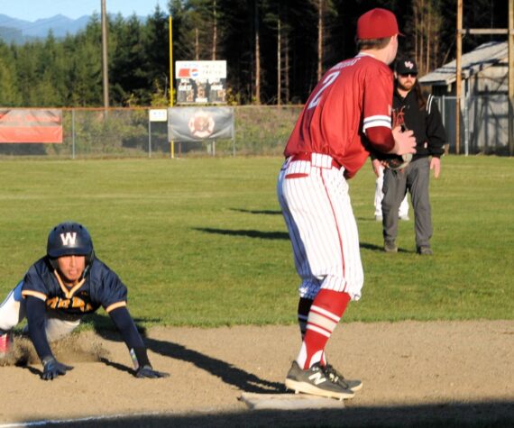 <p>Spartan Aidan Salazar slides safely into third during this nonleague contest against Hoquiam played on April 18 at the Fred Orr Memorial Park. Forks won 13 to 3 with the ten-run rule in the 6th inning. Photo by</p>
                                <p>Lonnie</p>
                                <p>Archibald</p>