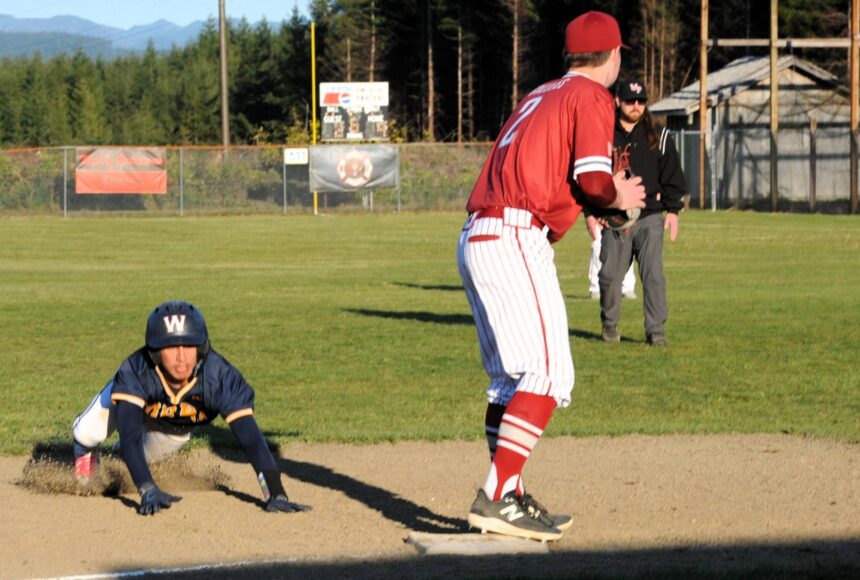 <p>Spartan Aidan Salazar slides safely into third during this nonleague contest against Hoquiam played on April 18 at the Fred Orr Memorial Park. Forks won 13 to 3 with the ten-run rule in the 6th inning. Photo by</p>
                                <p>Lonnie</p>
                                <p>Archibald</p>