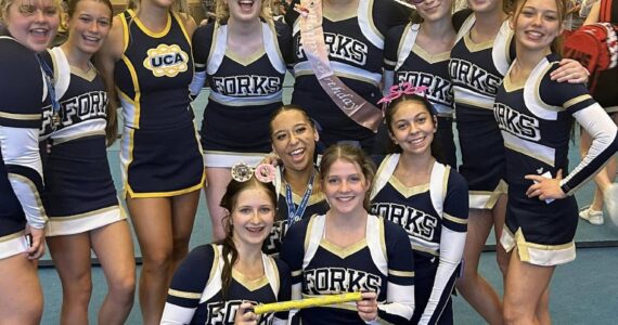 The FHS fall cheer squad spent 
last week at the Great Wolf Lodge attending the UCA Cheerleading Camp. The group brought home many awards and learned a lot and are ready for Spartan football. The first Spartan home football game is Friday, Sept. 13 against Port Angeles. 
Submitted photo