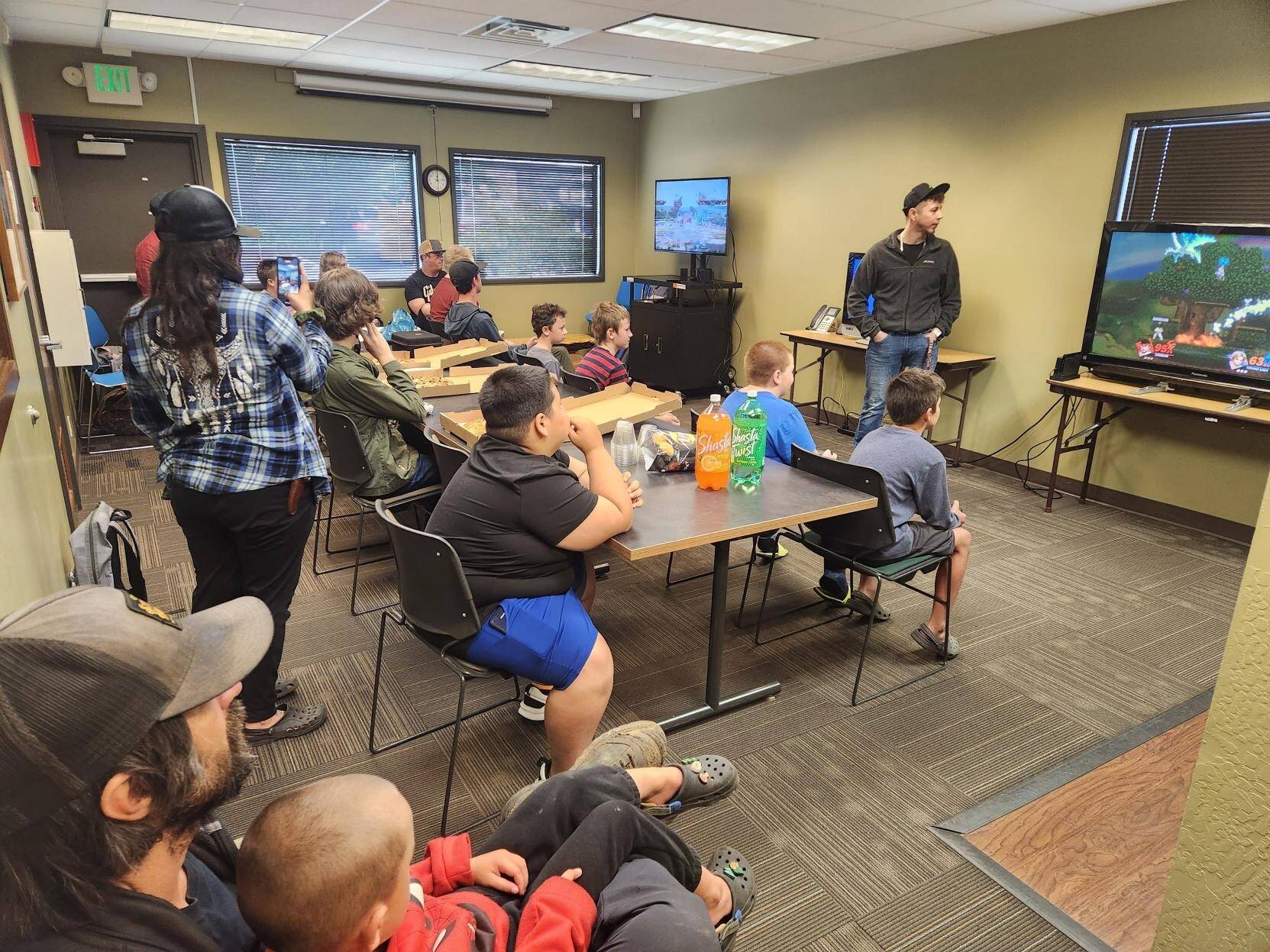 Kids compete in a video game tournament at the Forks Branch. Submitted photo
