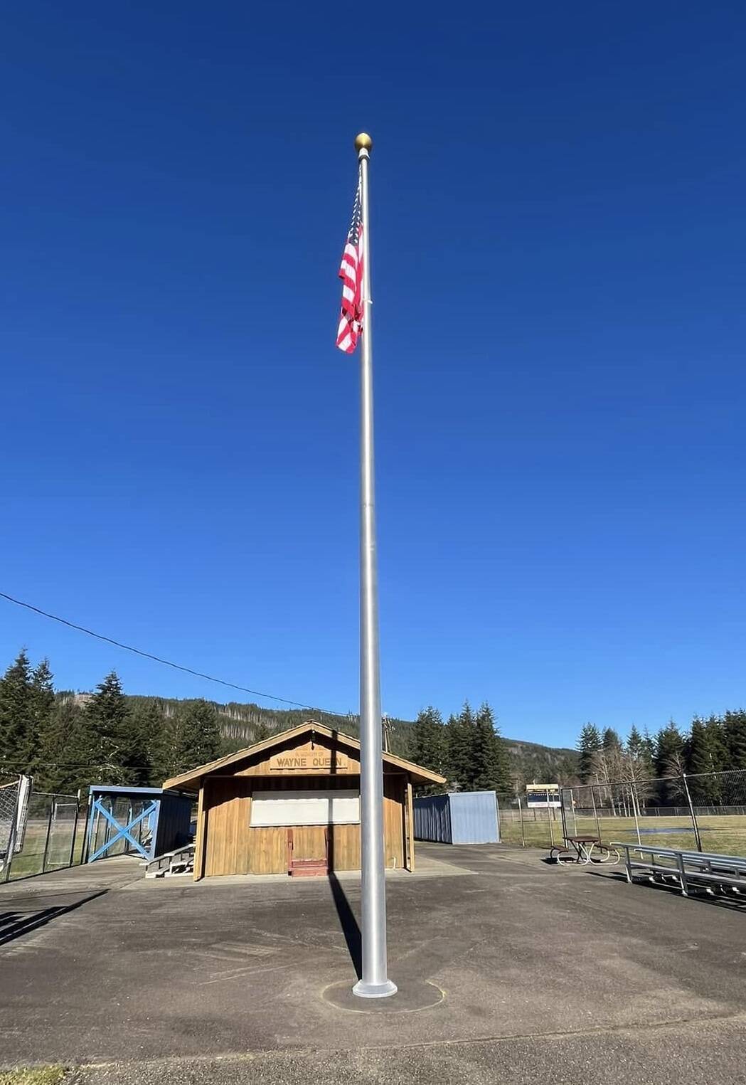 In addition to installing two scoreboards at the Fred Orr Memorial Fields, the Forks Lions also installed a new flag pole.