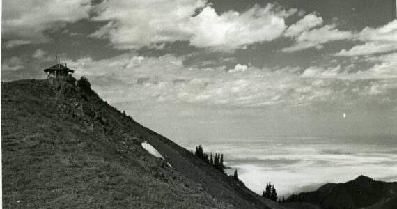 Submitted photo
Hurricane Hill Lookout cabin photo by Herb Crisler, 1940s, courtesy of Olympic National Park and featured in Romer’s book. The building was removed in 1960.