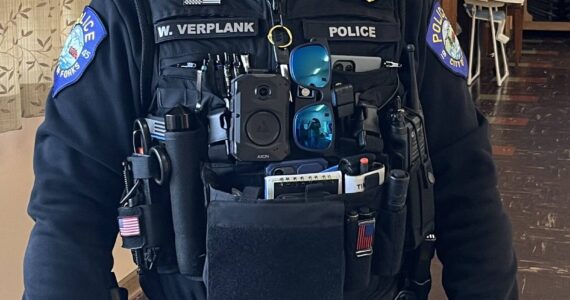 Photo Christi Baron
William Verplank has recently joined the Forks Police Department as a new officer. Police Chief Mike Rowley recently reported to the West End Business group that his department is now fully staffed. Like many coming to work here, Officer Verplank desperately needs a rental. If anyone has anything, call the FPD.