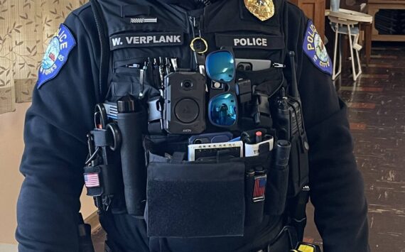 Photo Christi Baron
William Verplank has recently joined the Forks Police Department as a new officer. Police Chief Mike Rowley recently reported to the West End Business group that his department is now fully staffed. Like many coming to work here, Officer Verplank desperately needs a rental. If anyone has anything, call the FPD.