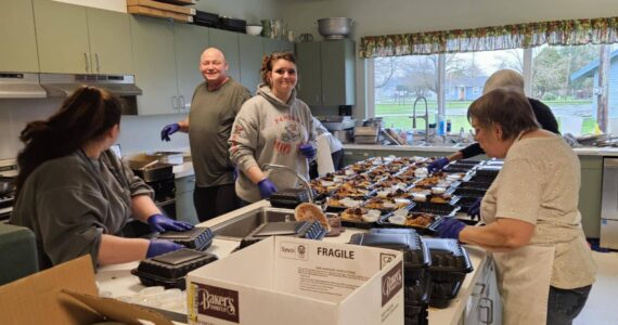 Submitted photo
Feeding 5000 volunteers were hard at work last Tuesday and every Tuesday as they provide a Free Lunch at the Community Center, 91 Maple Avenue. Everyone is welcome!