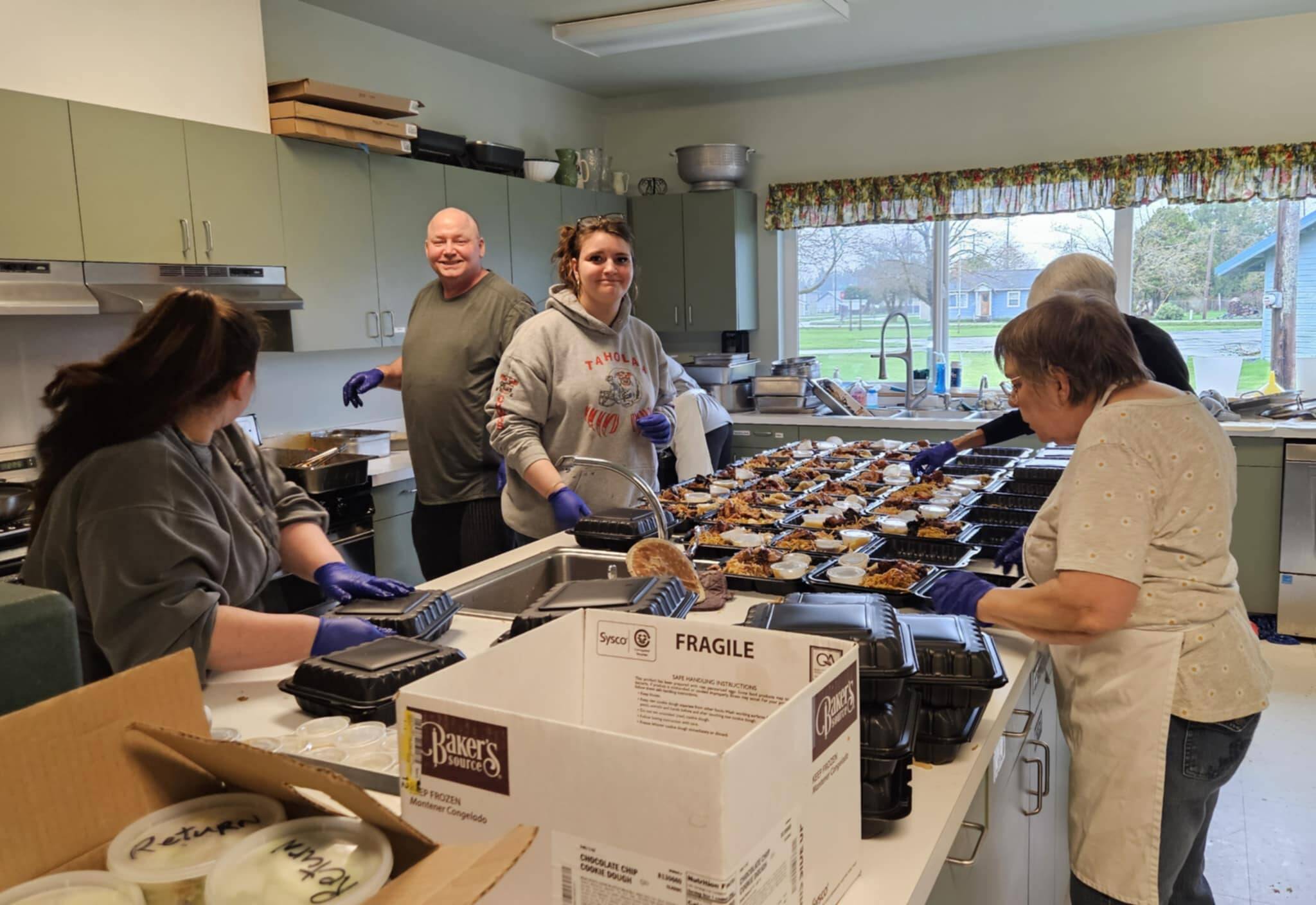 Submitted photo
Feeding 5000 volunteers were hard at work last Tuesday and every Tuesday as they provide a Free Lunch at the Community Center, 91 Maple Avenue. Everyone is welcome!