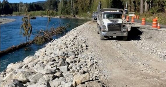 With the recent good weather, the Upper Hoh Road washout repair is coming right along. Paving was to happen this week.
Photo Jefferson County