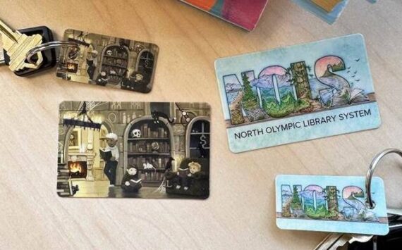 Submitted photo
NOLS has new library cards featuring a digital illustration by Lance Snider (left) and a watercolor and ink landscape by Sarah Necco (right).