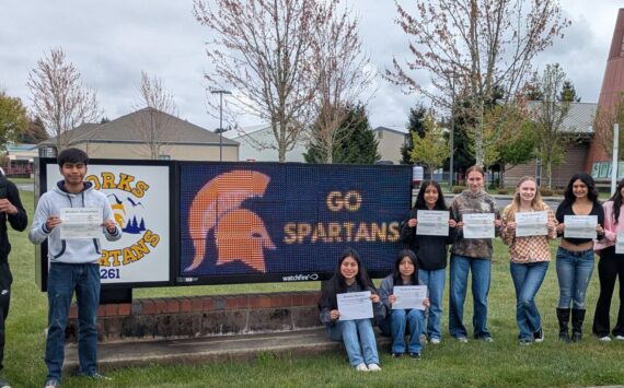 Submitted photo
Forks High School would like to celebrate April Students of Character! The following students were selected as being “Inspiring” -giving someone positive or creative feelings - L to R- Daniel Lopez Rivera, “Bubba” Hernandez, Abraham Montealegre, Mishel Martinez, Elizabeth Ramirez, Joana Hernandez, Nikole Gaydeski, Emily Mansfield-Warren, Delanie Rosales, Elana Cleveland, Mila Adamire, Allie Luken. Not pictured are DeAnthony Davila, Makayla Smith.